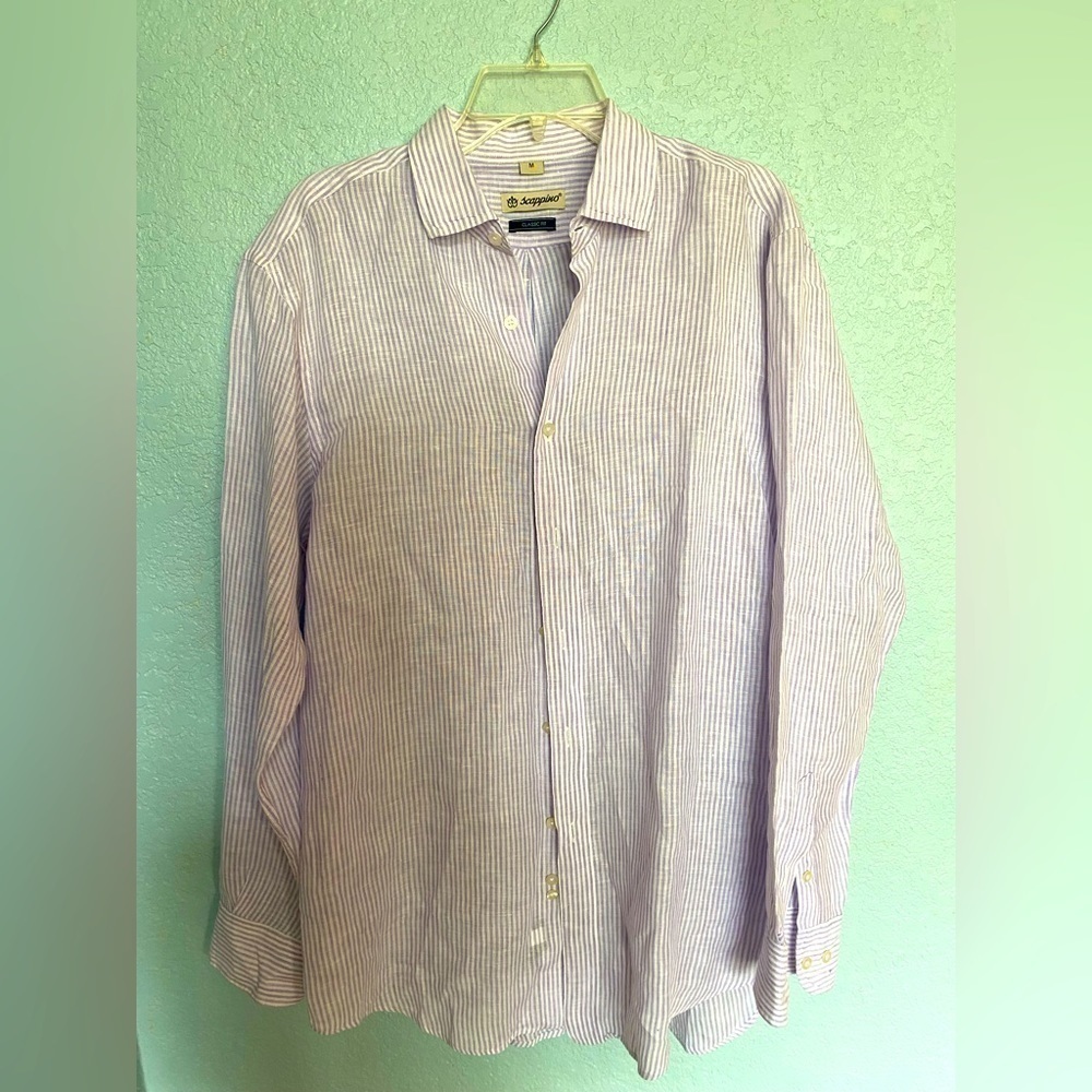 "SCAPPINO" Slim-Fit, Dress Shirt, striped button down